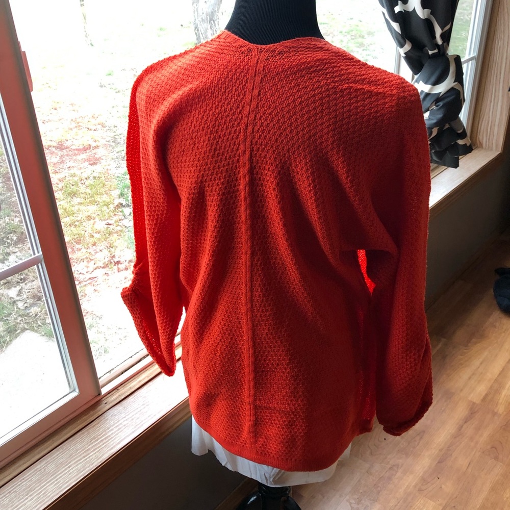 {Abigail} Orange Cute Trendy Cardigan Knit - Picture 3 of 7